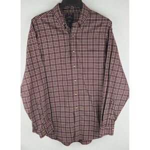 Brooks Brothers 346 Men Button Down Shirt  Check Non Iron Long Sleeve XL